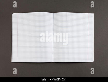 Top view image of open notebook with blank pages Stock Photo