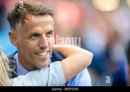 Le Havre, France. 27th June, 2019. NORWAY VS ENGLAND - The England coach, Philipp Neville before a match between England and Norway. Women's World cup quarter final. FIFA. Held at the Oceane Stadium in Le Havre, France (Photo: Richard Callis/Fotoarena) Credit: Foto Arena LTDA/Alamy Live News Stock Photo