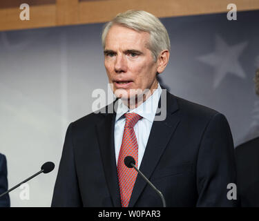 Washington, D.C, USA. 27th June, 2019. U.S. Senator Rob Portman (R-OH) speaking at a press conference on sanctions on North Korea in the National Defense Authorization Act at the US Capitol in Washington, DC on June 27, 2019. Credit: Michael Brochstein/ZUMA Wire/Alamy Live News Stock Photo