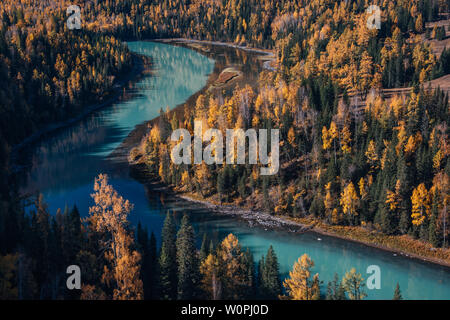 A quiet river in autumn. Stock Photo