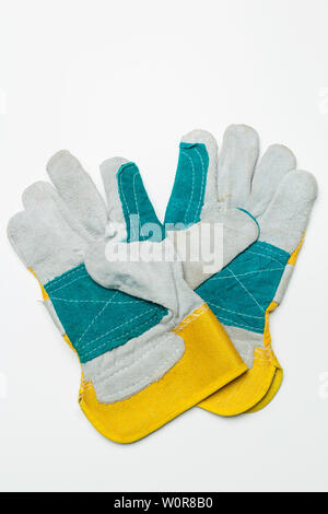 Working mens gloves isolated on white background Stock Photo