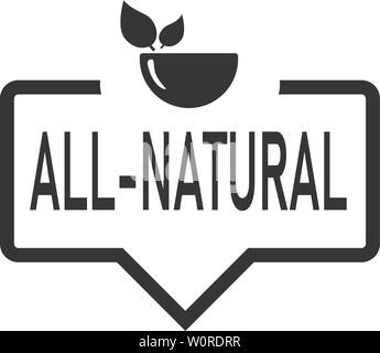 all natural food black Speech Bubble web Icon on white background Stock Vector