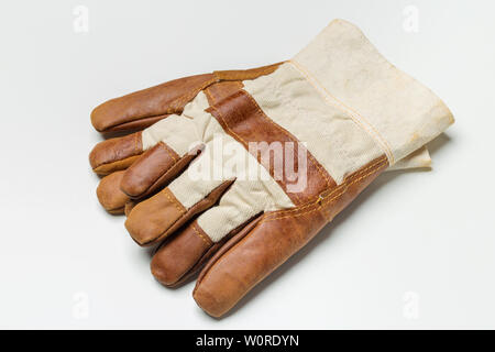 Working mens gloves isolated on white background Stock Photo