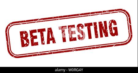 beta testing stamp. beta testing square grunge sign. beta testing Stock Vector
