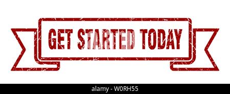 get started today grunge ribbon. get started today sign. get started today banner Stock Vector