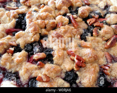Close-up of Cherry and pecan pie crust. Stock Photo