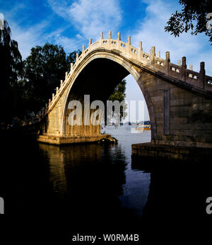 Jade belt bridge filmed at the Summer Palace in Beijing in July 2011 Stock Photo