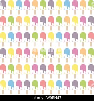 Seamless pattern of pastel colored popsicles vector illustration Stock Vector