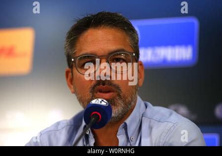 firo: 27.06.2019, football, 1.Bundesliga, season 2019/2020, FC Schalke 04, PK, press conference, presentation of sporty management Schalke, David WAGNER, coach | usage worldwide Stock Photo