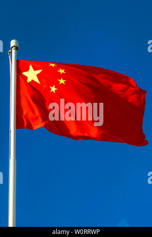 Chinese flag flying, Hong Kong, SAR, China Stock Photo