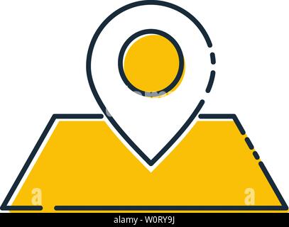 Map icon colored line symbol. Premium quality isolated destination element in trendy style. Eps 10 Stock Vector