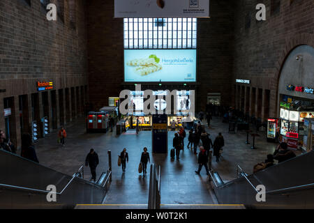 STUTTGART, GERMANY - MARCH 04, 2017: Interior of the building of the central railway station. Stock Photo