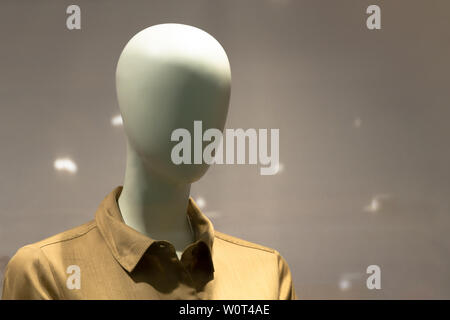 White faceless plastic mannequin head Stock Photo