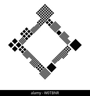 Minimal geometrical monochrome diagonal square border background template - modern abstract vector illustration Stock Vector
