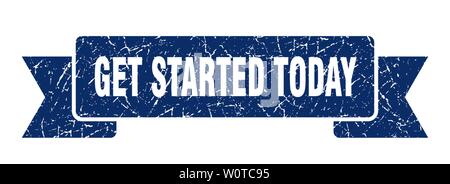 get started today grunge ribbon. get started today sign. get started today banner Stock Vector