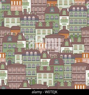 seamless pattern with houses and buildings of Paris. vector illustration Stock Vector