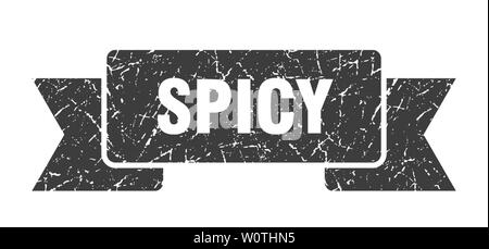 spicy grunge ribbon. spicy sign. spicy banner Stock Vector