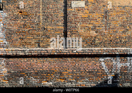 Texture of red bricks. Decorative stone. Realistic wide Red brick wall background. Template design and web banners. Stock Photo