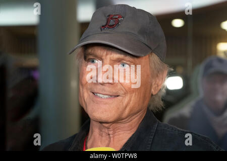 Italian-US actor Terence Hill (Mario Girotti) attends the premiere of 'Mein Name ist Somebody - Zwei Faeuste kehren zurueck' at Zoopalast on August 21, 2018 in Berlin, Germany. Stock Photo