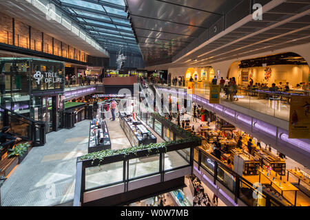 Funan Mall multi-layered design interior setting, Singapore. Stock Photo