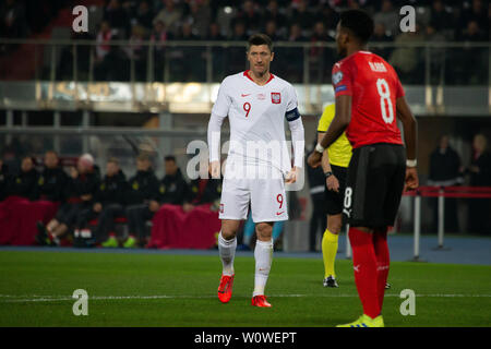 2019-03-21, Ernst-Happel-Stadion, Football, Soccer, Sport, UEFA European Qualifiers 2020, Vienna, Austria vs Poland, David Alaba, Robert Lewandowski Stock Photo