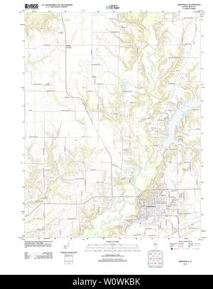 USGS TOPO Map Illinois IL Greenville 20120806 TM Restoration Stock Photo