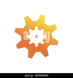Engineering Gear Teeth Setting Center Vector Symbol Graphic Logo Design Template Stock Vector