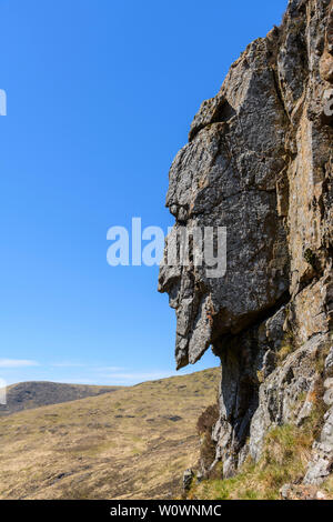 Grey Man of Merrick, rock formation on the Merrick, Galloway Hills, Dumfries & Galloway, Scotland Stock Photo