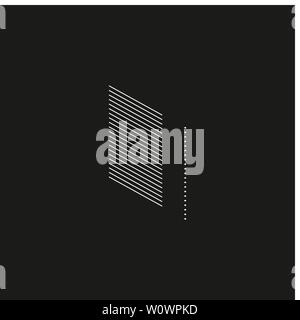 Isometric Geometric Font. Line blend style exclamation mark. Typography design. Stock Vector