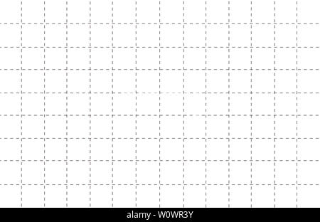 dashed line grid paper with white pattern background Stock Photo