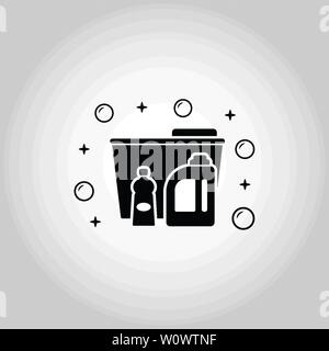 Cleaning Materials icon. Monochrome style design from cleaning icons collection. Symbol of cleaning materials isolated icon. Stock Vector