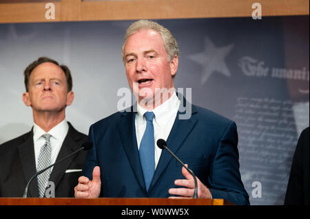 Washington, United States. 27th June, 2019. U.S. Senator Chris Van Hollen (D-MD) speaking at a press conference on sanctions on North Korea in the National Defense Authorization Act at the US Capitol in Washington, DC. Credit: SOPA Images Limited/Alamy Live News Stock Photo