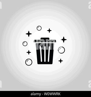 Garbage Disposing icon. Monochrome style design from cleaning icons collection. Symbol of garbage disposing isolated icon. Stock Vector