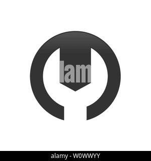 M Letter Initial Mechanic Vector Symbol Graphic Logo Design Template Stock Vector