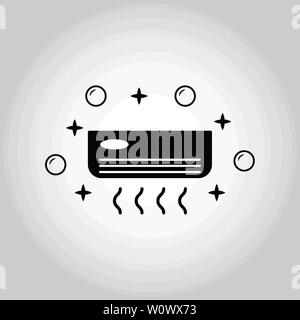 Air Condition Cleaning icon. Monochrome style design from cleaning icons collection. Symbol of air condition cleaning isolated icon. Stock Vector