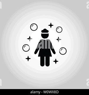 House Cleaner icon. Monochrome style design from cleaning icons collection. Symbol of house cleaner isolated icon. Stock Vector