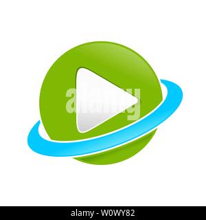 Global Multimedia Planet Vector Symbol Graphic Logo Design Template Stock Vector
