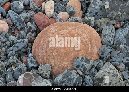 Coloured Pebbles on the beach at Rackwick Bay Hoy Scotland Stock Photo