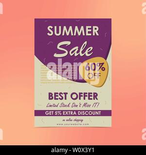 Summer sale banner template, Promo design template for your seasonal promotion. Stock Vector