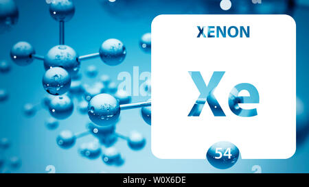 Xenon Xe Chemical Element. Xenon Sign With Atomic Number. Chemical 54 ...