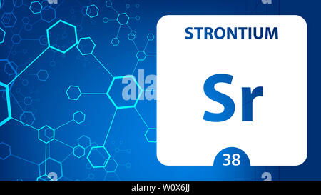 Strontium Chemical 38 element of periodic table. Molecule And ...