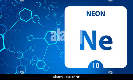 Neon Chemical 10 element of periodic table. Molecule And Communication ...