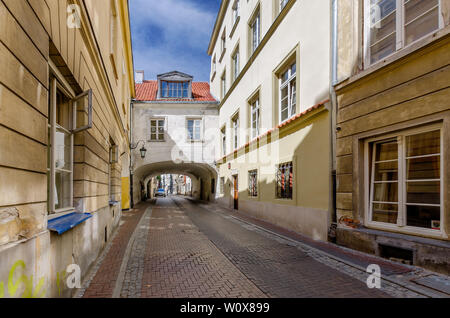 Kozia street, an atmospheric alley in the old downtown. Warsaw, mazovian province, Poland. Stock Photo