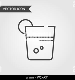 Cocktail glass line icon. Vector mail linear style for web site page, marketing, mobile app, design element, logo on isolated background Stock Vector