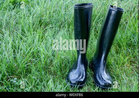 shiny rubber boots