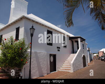 Tucker House, Water Street, St. George's Bermuda. Built in the 1750's, it is part of the Bermuda National Trust. A tourist destination. Stock Photo