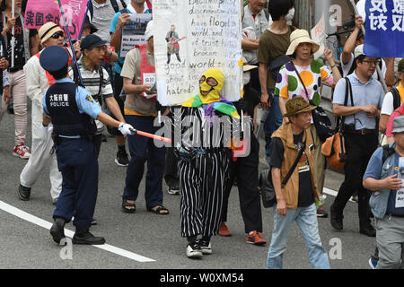 Tokyo, Japan. 28th June, 2019. Police and high security could be seen in Osaka Japan during the visit of Presidents, Prime Ministers and other senior leaders from around the world, who gathered for the annual summit of the Group of G20 on June 28, 2019. Photo by: Ramiro Agustin Vargas Tabares Credit: Ramiro Agustin Vargas Tabares/ZUMA Wire/Alamy Live News Stock Photo