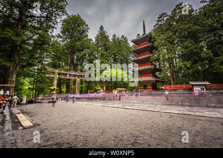 Nikko - May 22, 2019: Pagoda of Toshogu shrine in Nikko, Japan Stock Photo