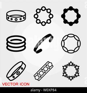 Bracelet icon. Jewelry Icon. Premium quality graphic design. Signs, outline symbols collection, simple icon for websites, web design, mobile app on wh Stock Vector