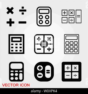 Calculator icon vector. Savings, finances sign isolated on white, economy concept, Trendy Flat style for graphic design, Web site, UI. EPS10 Stock Vector